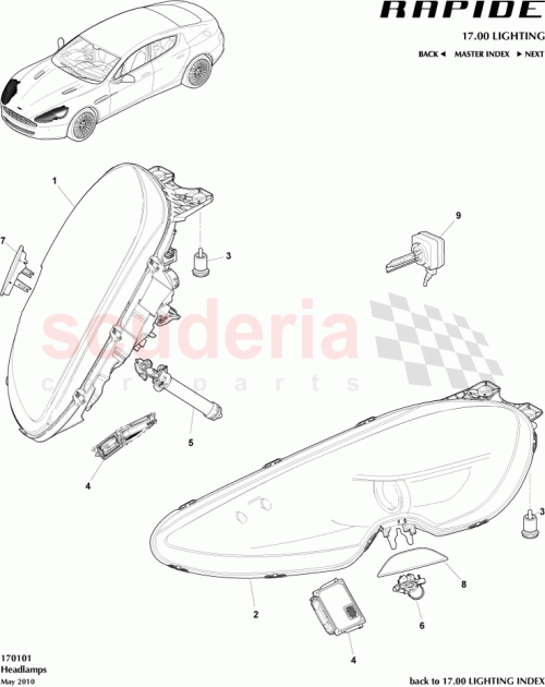 Part Diagram for Aston Martin AD43-13W030-AE