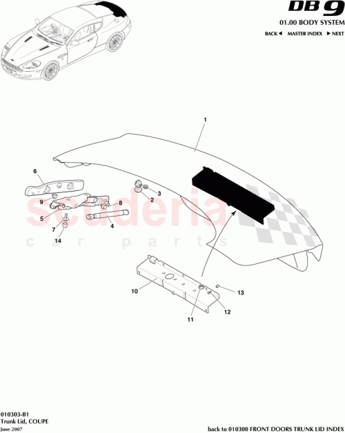 Part Diagram for Aston Martin 699877