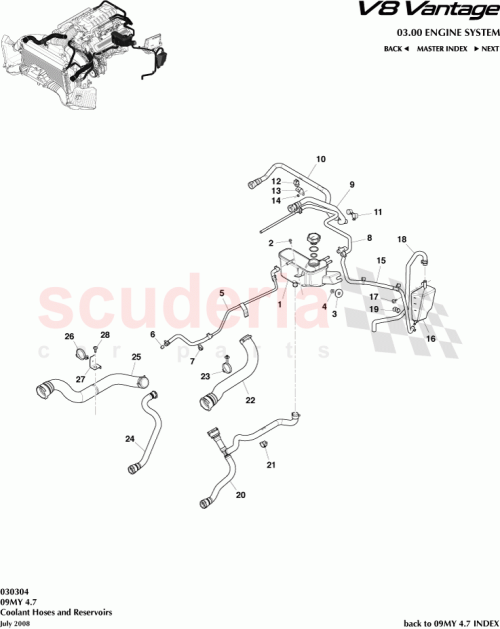 Part Diagram for Aston Martin 4G43-8C363-DA