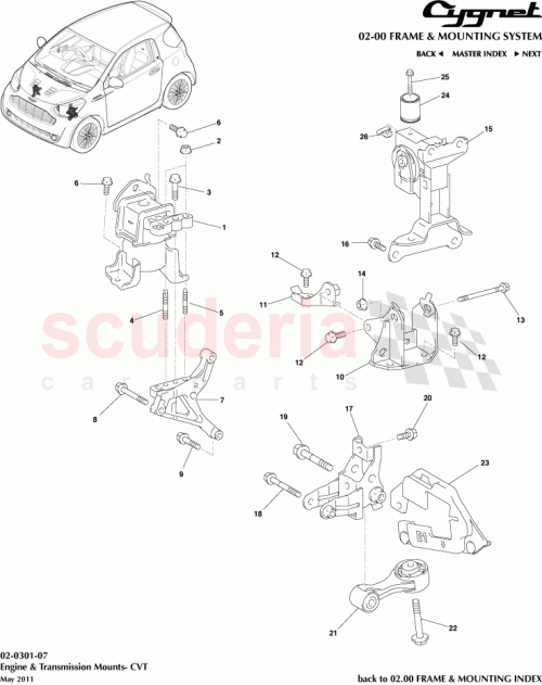 Part Diagram for Aston Martin 12318-40010