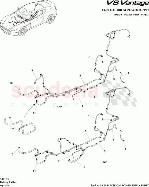 Part Diagram for Aston Martin 6G33-14B278-BG