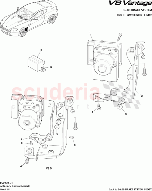 Part Diagram for Aston Martin BG33-14B296-CA