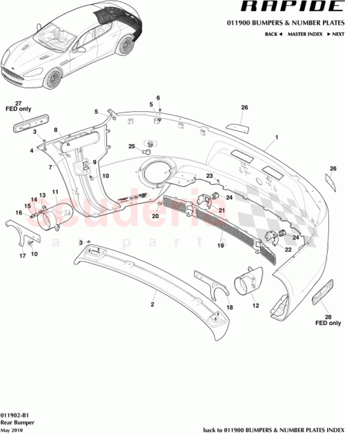 Part Diagram for Aston Martin AD43-17A849-AA