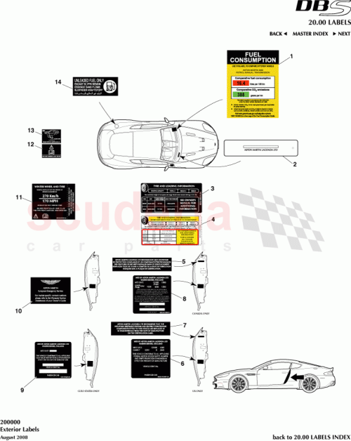 Part Diagram for Aston Martin 9D33-69014-EA