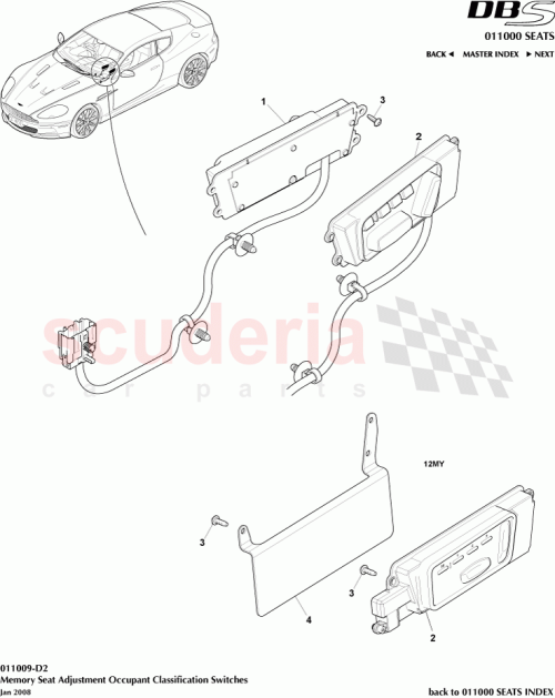 Part Diagram for Aston Martin CG43-14B709-AA