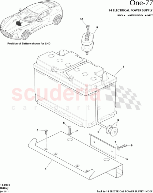 Part Diagram for Aston Martin AY93-10655-AB