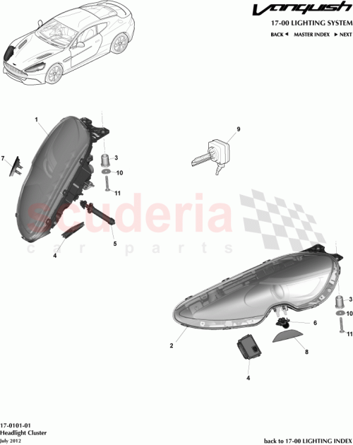 Part Diagram for Aston Martin CD33-13W029-AB