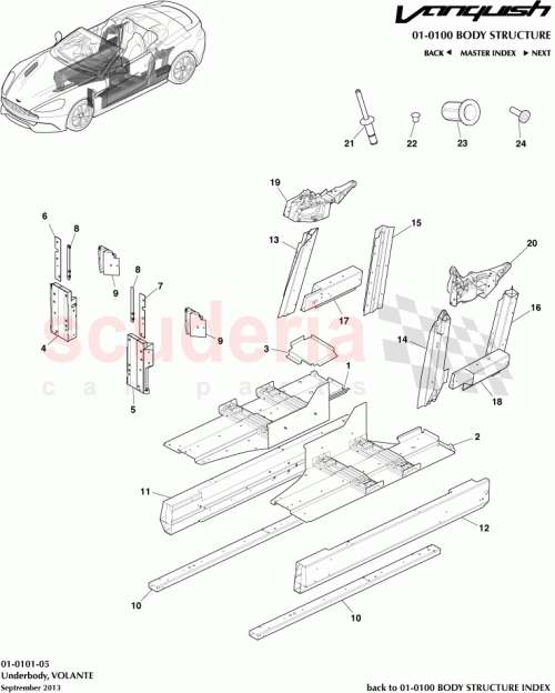 Part Diagram for Aston Martin DG43-L24312-AC