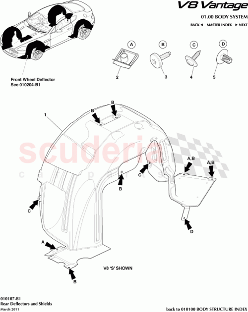 Part Diagram for Aston Martin BD23-54279D23-BA