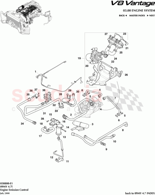 Part Diagram for Aston Martin 6G33-6C825-AB