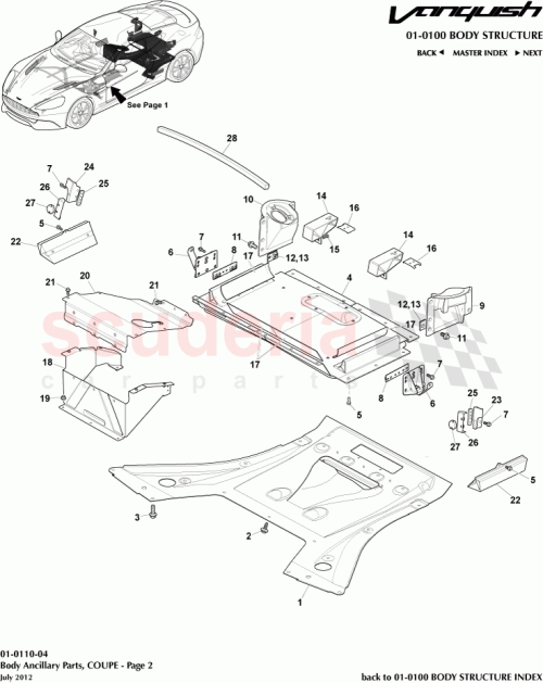 Part Diagram for Aston Martin CD33-67518-AB