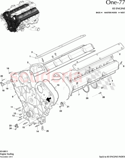 Part Diagram for Aston Martin AY93-1827676-AA