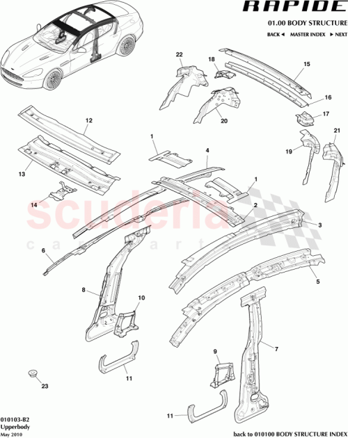 Part Diagram for Aston Martin GOAD43-24313-AB