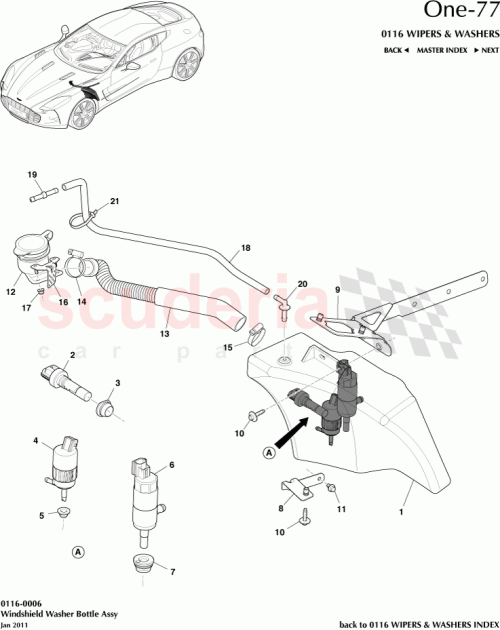 Part Diagram for Aston Martin 1X43-16K624-BA