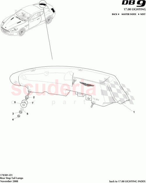 Part Diagram for Aston Martin 4G43-37-11458