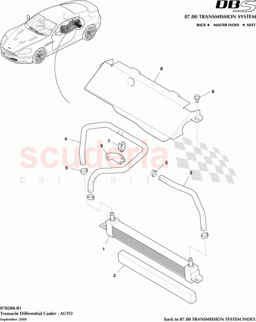 Part Diagram for Aston Martin 9D33-7B142-AA