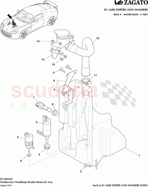 Part Diagram for Aston Martin 707147