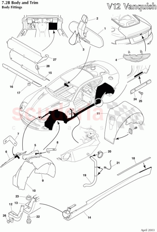 Part Diagram for Aston Martin 697659
