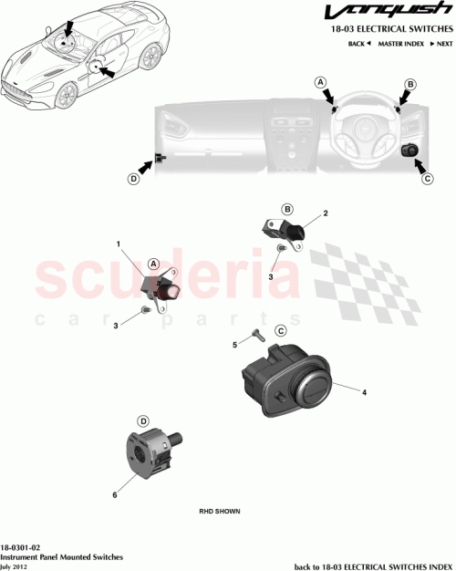 Part Diagram for Aston Martin CD33-11654-AA