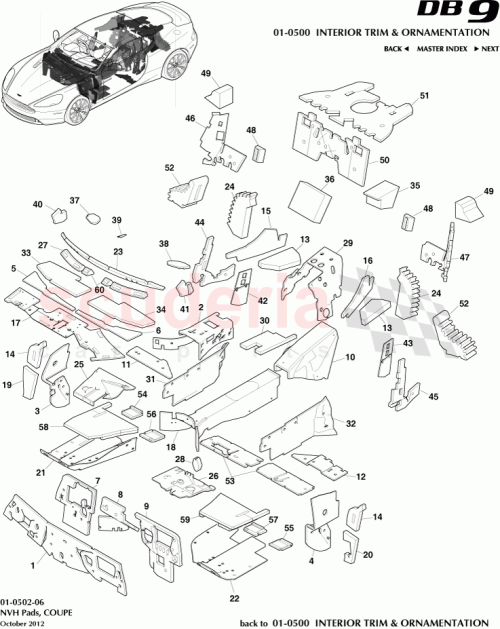 Part Diagram for Aston Martin DD33-00152-AA