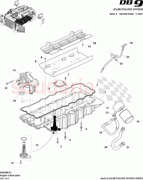 Part Diagram for Aston Martin 4G4E-6B660-BA