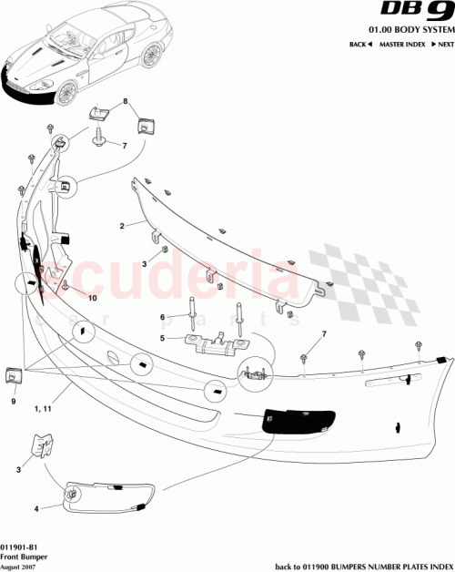 Part Diagram for Aston Martin 4G43-17D957-AM