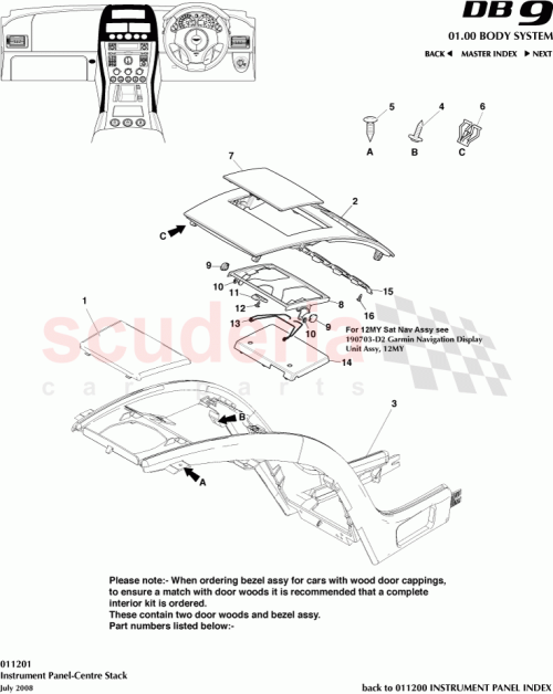 Part Diagram for Aston Martin 6G33-104101-BA