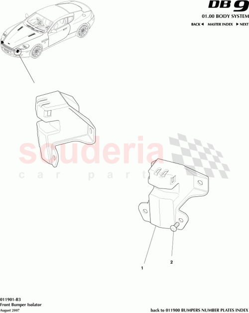 Part Diagram for Aston Martin 4G43-17E936-AB