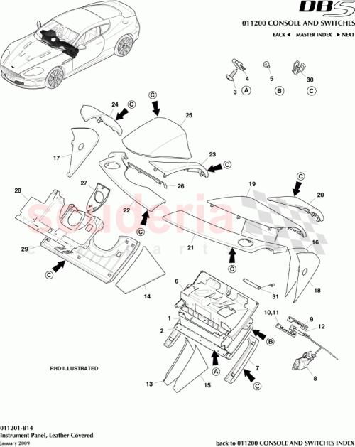 Part Diagram for Aston Martin 4G43-3T501-ACW