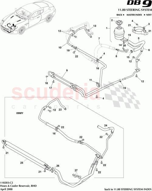 Part Diagram for Aston Martin 4G43-3F558-BA