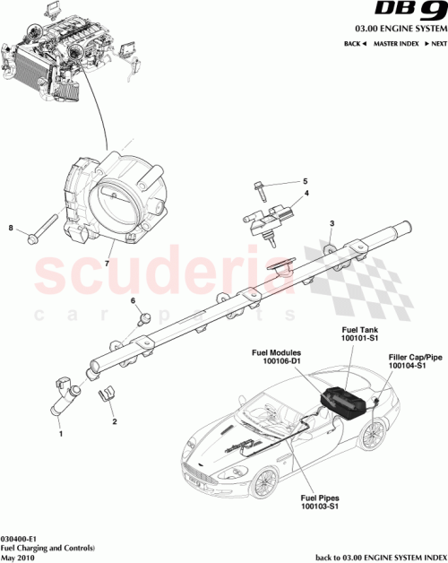 Part Diagram for Aston Martin 5R13-9F593-AB