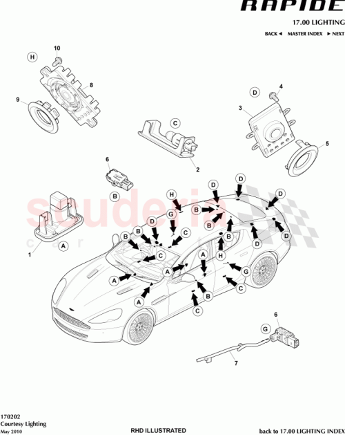 Part Diagram for Aston Martin AD43-13B716-AB