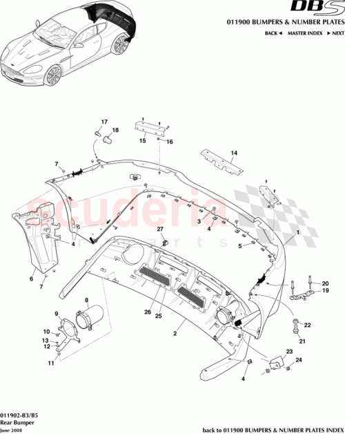 Part Diagram for Aston Martin 8D33-17B938-AB