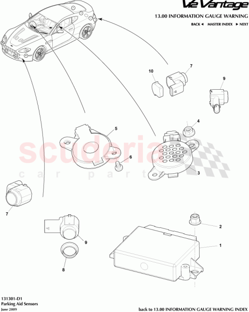 Part Diagram for Aston Martin 9G33-37-10502