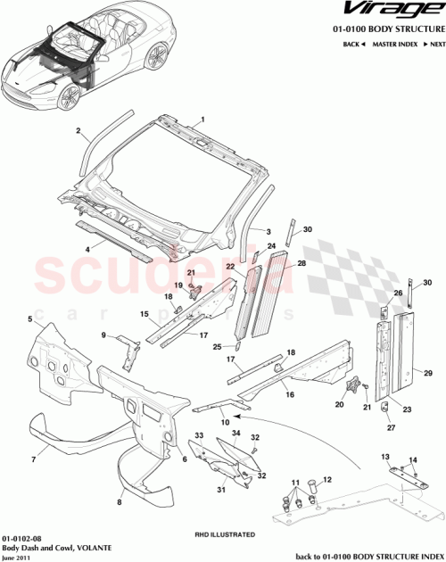 Part Diagram for Aston Martin BG43F01612AA
