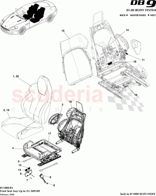 Part Diagram for Aston Martin 4G43-74-10127
