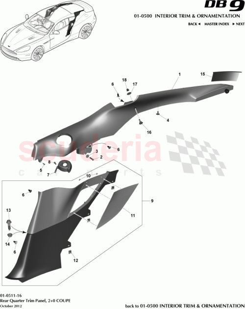 Part Diagram for Aston Martin 9D33-31013-AEW