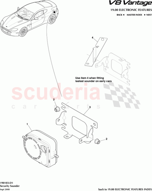 Part Diagram for Aston Martin 6G33-13828-BA