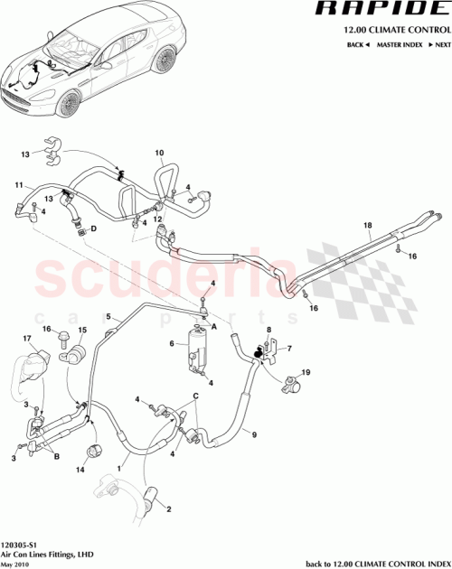 Part Diagram for Aston Martin AD43-19A705-AA