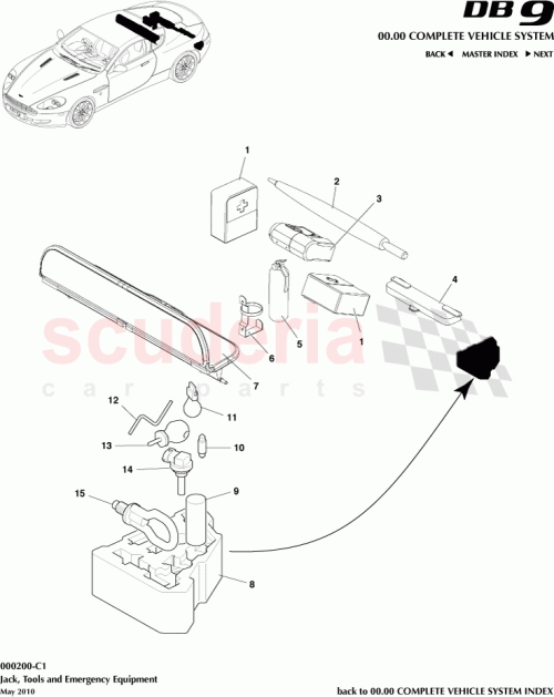 Part Diagram for Aston Martin 4G43-40-10983