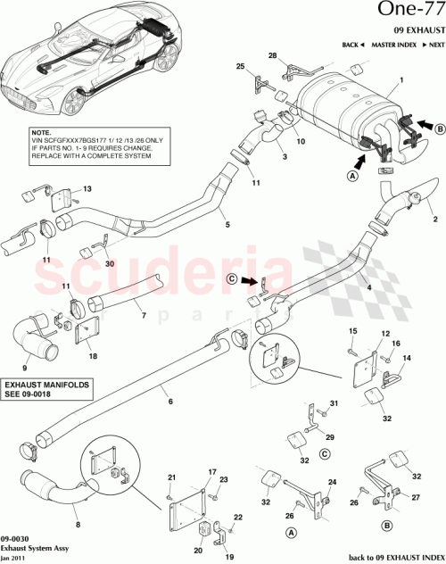 Part Diagram for Aston Martin 12023-03-8766-AD