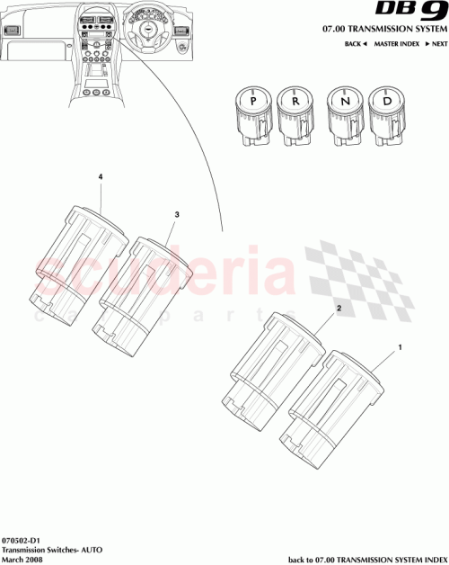 Part Diagram for Aston Martin 6G33-7A247-BA