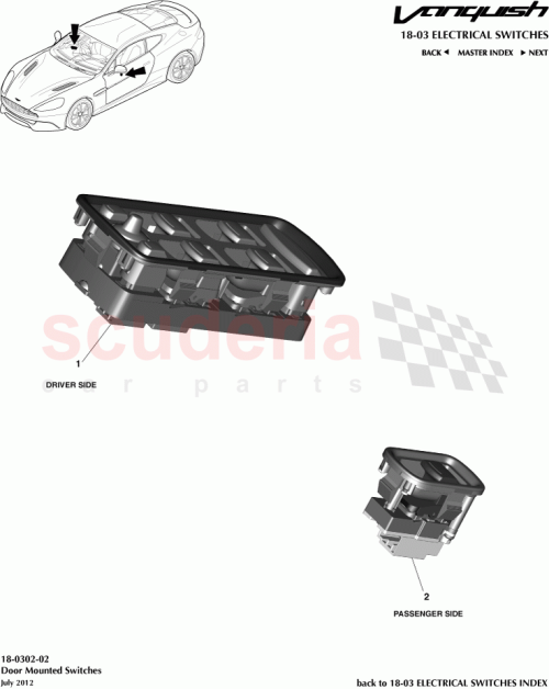 Part Diagram for Aston Martin CD33-14540-AD