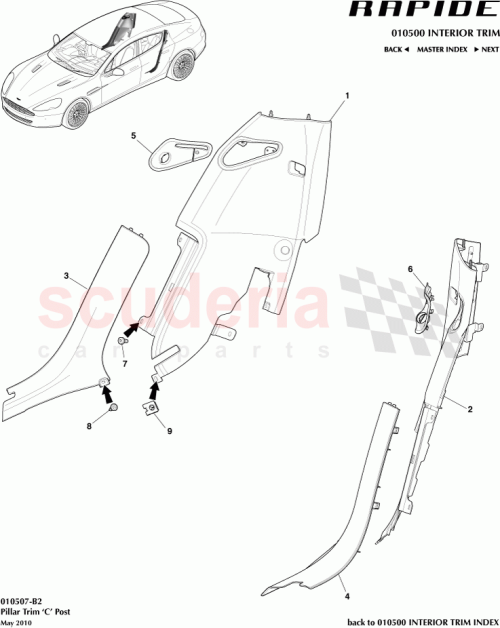 Part Diagram for Aston Martin AD43-611B90-BA