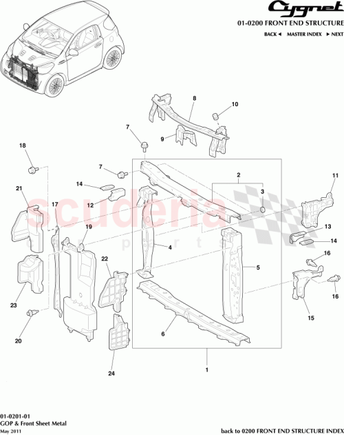 Part Diagram for Aston Martin 51452-74010
