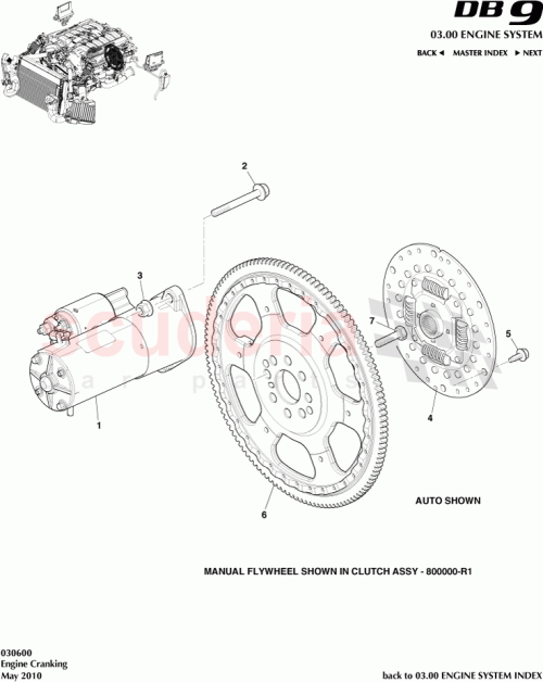 Part Diagram for Aston Martin 4G43-6W366-AE