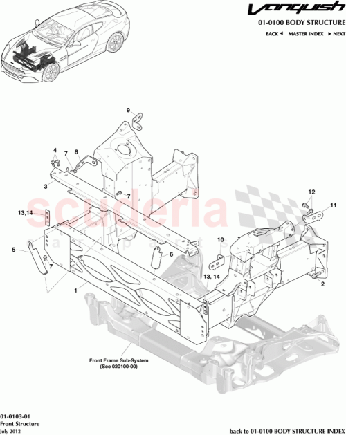 Part Diagram for Aston Martin GODG43-10073-AB