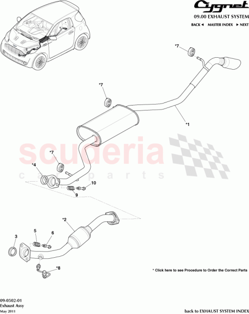 Part Diagram for Aston Martin 17430-47070
