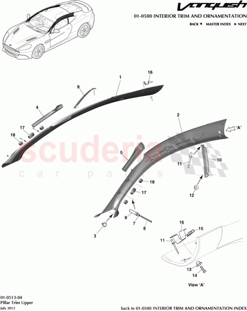 Part Diagram for Aston Martin ED33-025B39-ABW