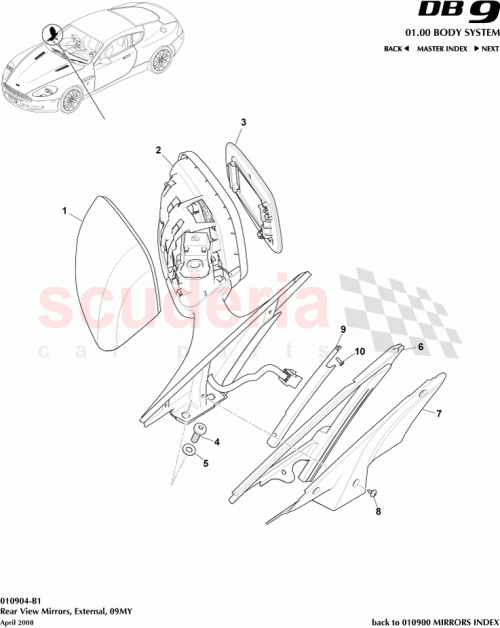 Part Diagram for Aston Martin 6G43-37-10128